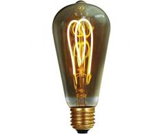 Girard Sudron 716674-LED ST64 Ampoule LED Ã filament bouclÃ© E27 (ES Edison) Blanc Chaud 400 lumens Dimmable 4 W FumÃ©