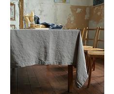 Linenme 170Â x 170Â cm Lin dÃ©lavÃ© 10Â piÃ¨ces Nappe, Aloe Green Parent, Taupe, 170 x 170 cm