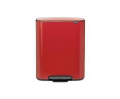 Brabantia - 211386 - Poubelle Ã pÃ©dale Bo, avec 1 seau intÃ©rieur, 60L - Rouge