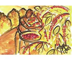 Papier Peint déco poster RECOLTE DES PITANGAS 3 x 2,70 m | Déco et photo murale XXL Qualité HD Scenolia