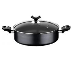 Monix Resistent Plus - Faitout Bas, 28 cm, avec Couvercle avec antiadhésif