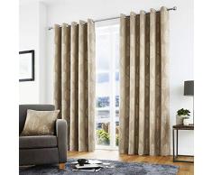 Curtina Helsinki Rideaux doublés prêts à lâEmploi avec Åillet, Polyester, Naturel, 66 Width x 90 Drop (168 x 229cm)