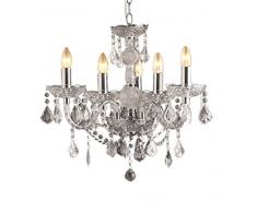 Loxton Lighting 5Â clair Chrome Effet cristal Lustre