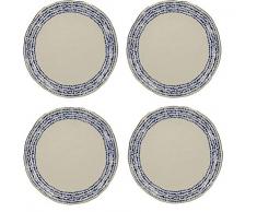 Creative Tops C000014 Mikasa Açores Speckle (lot de 4) Assiettes Plates, Blanc/bleu