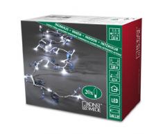 Konstsmide 3162-403 Guirlande Déco Perles Bleu + 20 LED Blanc + Câble Transparent 1,5 V