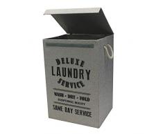 JVL Deluxe Pliable Tissu/vÃªtements/Corbeille de Panier Ã Linge avec poignÃ©es en Corde, Gris Clair, 85Â Litre