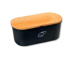 KESPER BoÃ®te Ã Pain avec Planche Ã dÃ©couper, 33.5Â x 18Â x 14Â cm, Marron/Noir