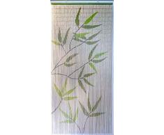 Luance 650 Rideau Collant Motif Feuilles Bambou Vert 90 x 90 x 200 cm