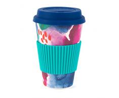 CAMBRIDGE Mug Ã emporter rÃ©utilisable CM05777 Chroma sans bisphÃ©nolÂ A, mÃ©lange de Fibres de Bambou, Bleu, 9 x 9 x 13 cm