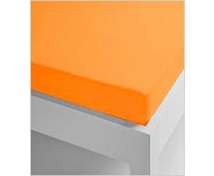 Miracle Home Drap housse Ã©lastique, doux et confortable, 50 % coton, 50 % polyester, orange, 90 x 200 cm