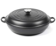 Le Creuset Cocotte en fonte peu profonde Noir satiné 30 cm