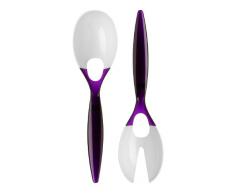 Premier Housewares 0805304 Cuillère et Fourchette à Salade Plastique Violet/Blanc