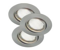 Nordlux spot encastrable pivotant triton kit de 3 spots encastrable en acier brossÃ© 54460132 7 w