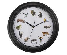 Out of the blue 4029811424641 Horloge Mural avec Votes danimaux, Noir, 32 cm
