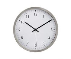 AmazonBasics Horloge murale traditionnelle, nickel, 30,5 cm