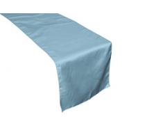 Parure de la mariée en Satin Chemin de Table, Noir, 14 x 274,3 cm, Satin, Bleu Clair, 35.56 x 274.32 x 0.021999999999999999 cm