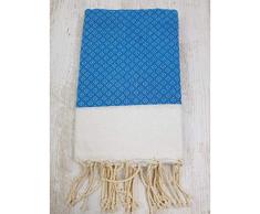 TML Fouta Ã Tissage, Coton, Fushia et Blanc, Taille Unique