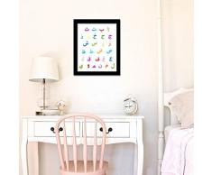 WALPLUS Lettres de lalphabet Arabe dimpression sur Toile Stickers muraux, Vinyle, Multicolore, 40Â x 30Â x 3Â cm