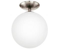 Eglo 91589 Plafonnier Rondo avec verre opale/mat, diamètre 25 cm, acier, nickel mat
