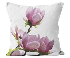 Soleil docre Floral Coussin DÃ©houssable, Polyester, Rose, 40 x 40 x 8 cm