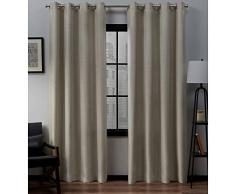 Exclusive Home Curtains Exclusif Maison Rideaux Loha en Lin Grommet Top fenÃªtre Panneau de Rideau Paire, Polyester, Naturel, 108 Length