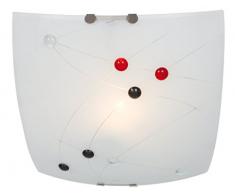 Naeve Leuchten Plafonnier en verre, métal, 60 W, E27, 31 x 31 x 9 cm, multicolore 1052961