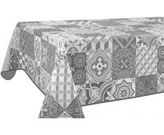 Le linge de Jules Nappe Anti-Taches Tomette Gris - Taille : Rectangle 150x300 cm