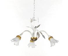 ONLI click your light 4998/3 Lustre, MÃ©tal, Argent, 5 luci