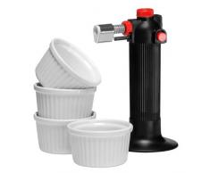 Premier Housewares 0806187 Chalumeau de Cuisine + 4 Ramequins