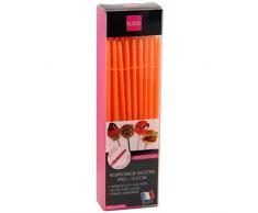 KUBB K073 50 BÃ¢tons de Sucettes Ã ButÃ©e RÃ©utilisables Plastique Orange, Compatible Alimentaire Garanti sans BisphÃ©nol A, 12,5cm