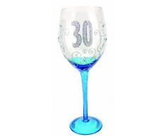 Boxer Age 30 Tallulah Verre à vin décoré à la main avec coffret cadeau Transparent