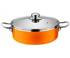 Monix Mandarina - Faitout Bas 20 cm en Acier Ã©maillÃ© Orange avec antiadhÃ©sif Teflon Classic.