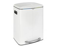 Wenko 54911100 Poubelle, Acier, Weiß, 38 x 45 x 60 cm