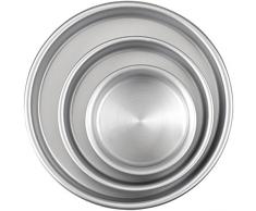 Lot de Moules à Gâteau Ronds, Aluminium, 3 Pièces avec Moules de 8, 6 et 4