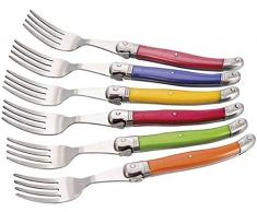 Laguiole I7210P6-NT BoÃ®te de 6 Fourchettes de Table 6 Couleurs Pastel