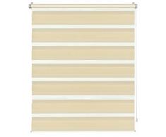 Deco Company Duo pour Le Serrage, Store Ã Enrouleur latÃ©ral, Bandes Transparentes et Opaques, Toutes Les piÃ¨ces de Montage incluses, Beige, 80 x 150 cm