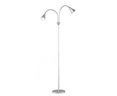 Reality, Lampadaire, Arras incl. 2 x LED,SMD,3,8 Watt,3000K,350 Lm. Plastique, Titane, Corps: Plastique, Titane Ã:20,0cm, H:150,0cm IP20,Interrupteur pied,Flexible
