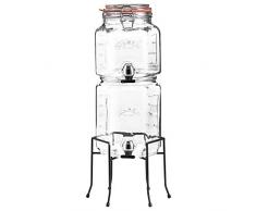 Kilner Bocal empilable avec robinets et support, Transparent/transparent, 5,2 l