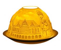 Him DL0051 Brême (Town of Bremen) -photophore en Porcelaine, Blanc Cassé, 12x12x8 cm