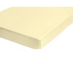 Biberna 77640/603/322 Drap Housse Elastique Adapté aux Matelas de 25 cm à 35 cm dEpaisseur pour un Lit Jaune vanille 180 x 200cm à 200 x 200cm