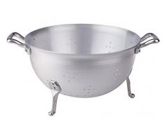 Pentole Agnelli Passoire Ã 3Â Pieds, en Aluminium BLTF, avec 2Â poignÃ©es en Acier Inoxydable, Argent 28Â cm Argent