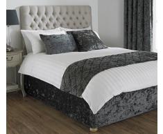 Paoletti Verona en velours écrasé Sommier Lit Wrap-p1, Polyester, Gris étain, Super king