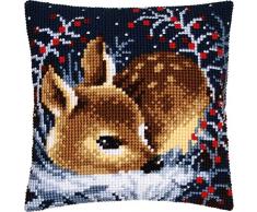 Vervaco Kit Coussin au Point de Croix Bébé cerf Dormant
