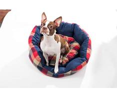 Wags N Whiskers Hasley Lit Rond pour Animal de Compagnie Rouge/Bleu Marine