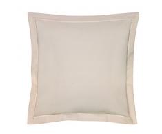 Blanc des Vosges Uni 57 Fils Taie, Coton, Ivoire, 65x65 cm
