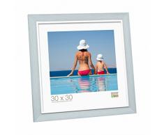 Deknudt Frames S43JF6 Cadre Photo Résine Bleu Pastel avec Filet Blanc 18 x 24 cm