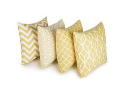 Penguin Home Housse de Coussin, Cotton, Jaune, 45x45 Cm