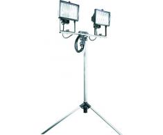 Lampe de chantier Smartwares TL800A â Avec trépied â Projecteur double â 2 x 400 W â Réglable de 1,05 à 1,92 m â Appropriée pour une utilisation en extérieur