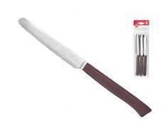 Home Couteaux de Table ondulÃ©s, Pack de 6Â piÃ¨ces, Acier Inoxydable, Marron