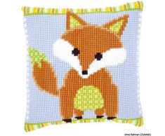 Kit coussin au point de croix Renard - brun/vert